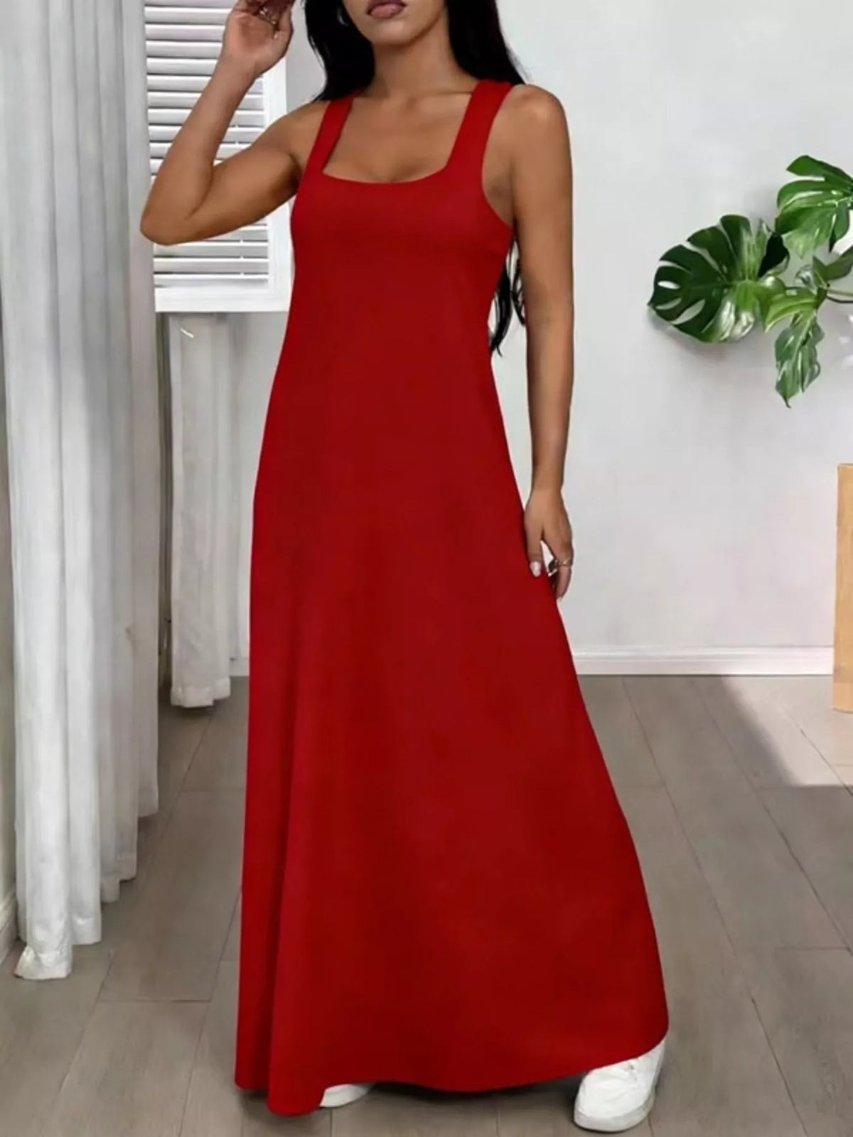 Scoop Neck Cami Maxi Dress Set (18)