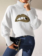Lip Turtleneck Long Sleeve Sweater (26)