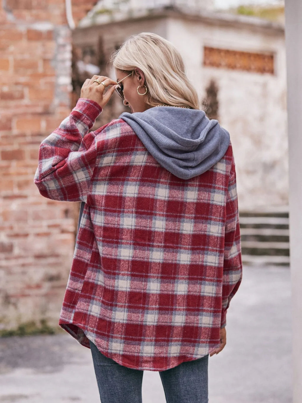 Oversized Plaid Button Up Shacket (10)