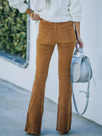 Full Size Corduroy Flare Pants Plus (24)