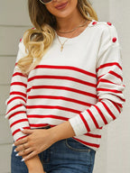 Nautical Striped Button Shoulder Knit Top (6)