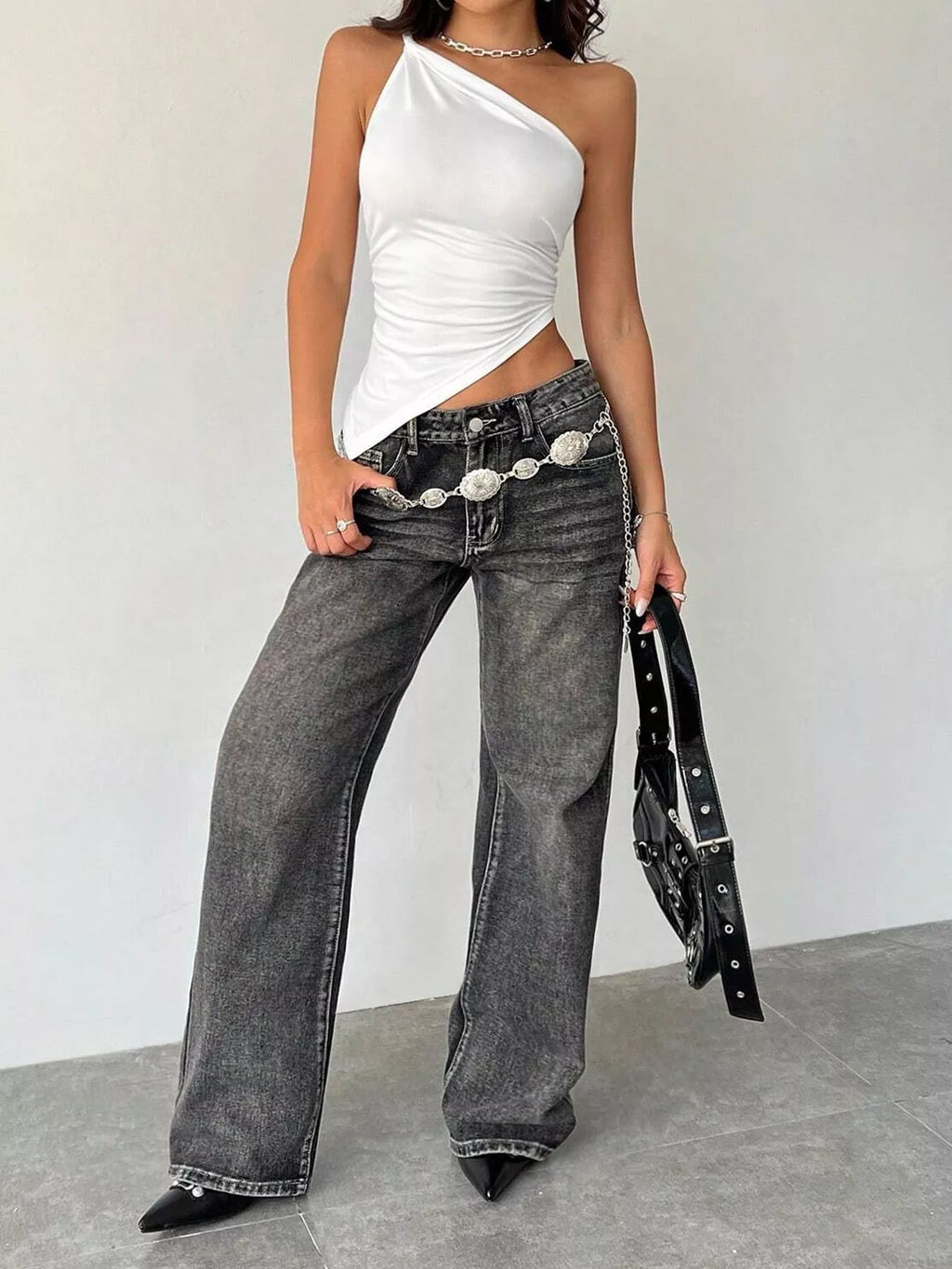 Asymmetrical One-shoulder Slim Fit Cami (10)