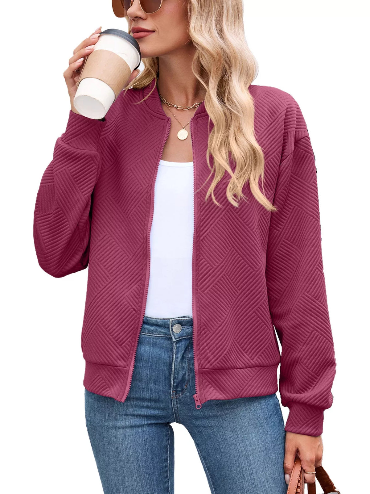 Textured Zip Up Jacket (26)