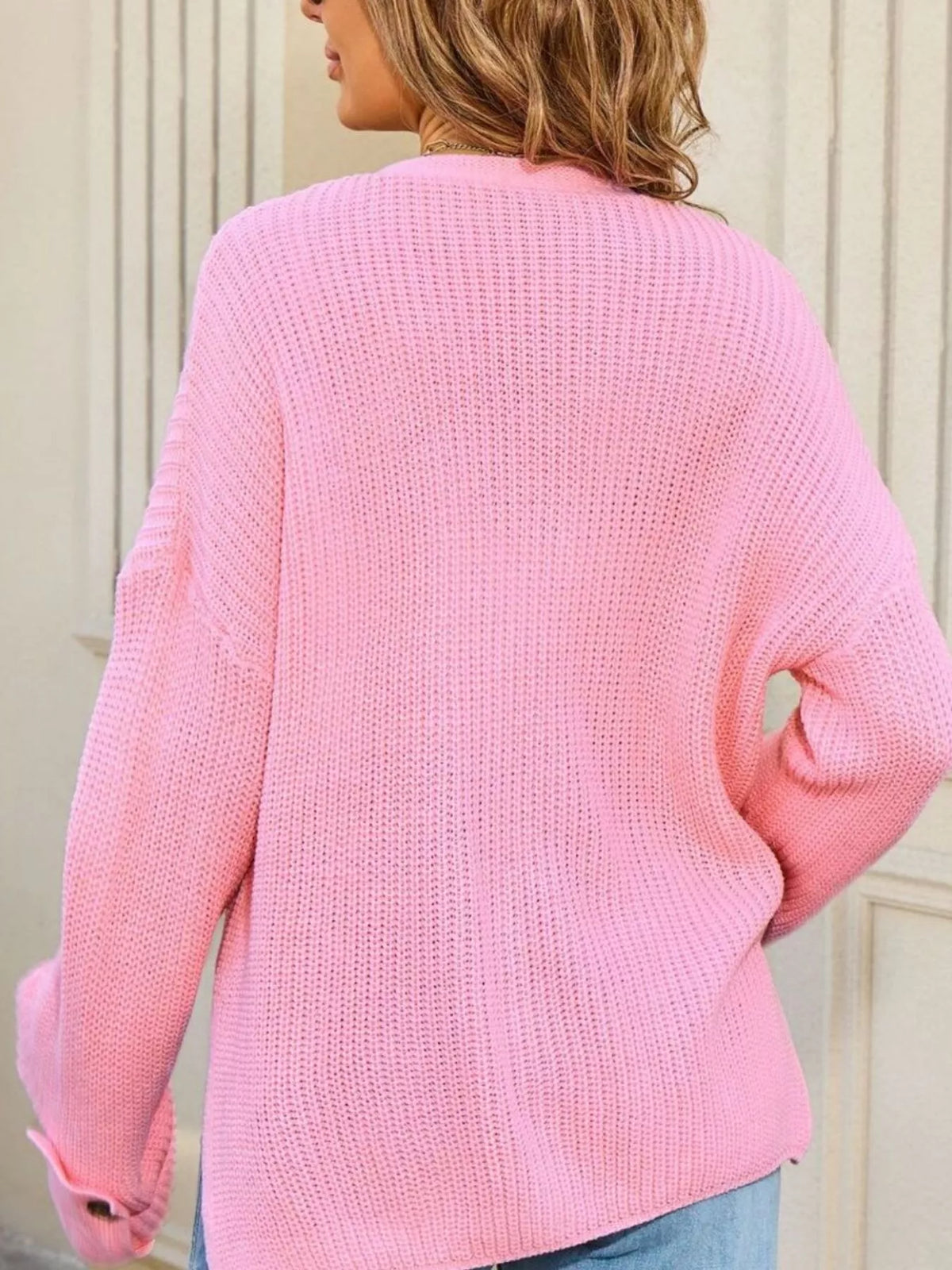 Oversized Knit Button-down Cardigan (20)