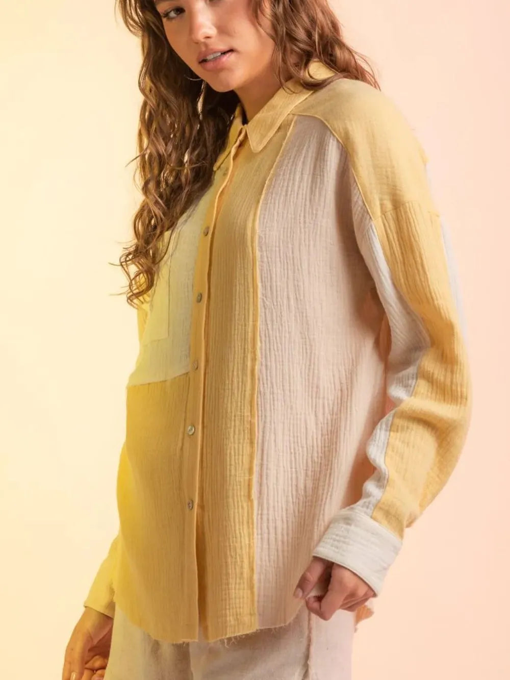 Contrast Button Up Long Sleeve Shirt (11)