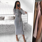High Neck Long Sleeve Dress photo 1