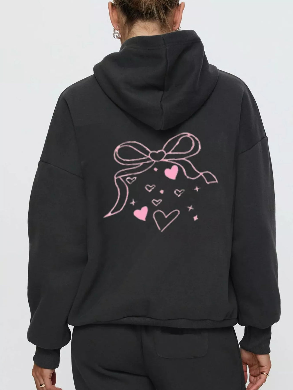 Bow Heart Dropped Shoulder Hoodie Pants Set (4)