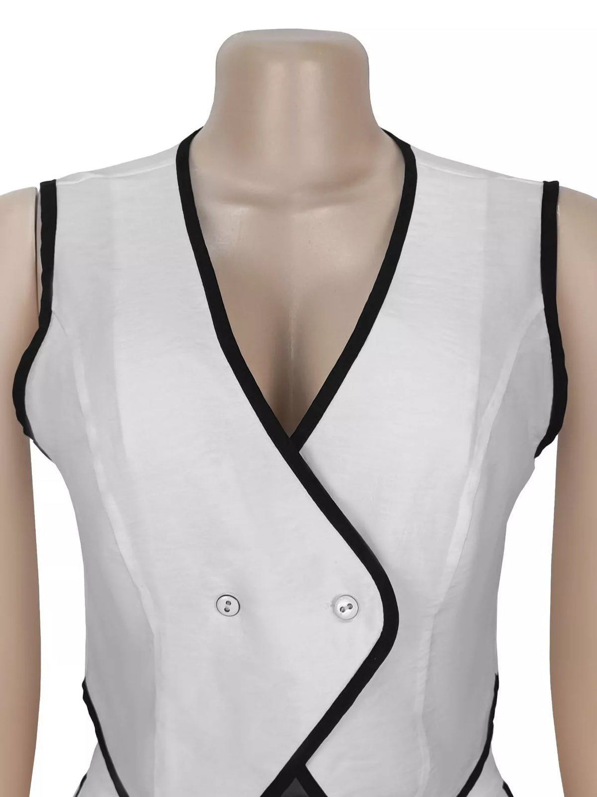 Contrast Trim Vest Wide-leg Pants Two-piece Set (10)