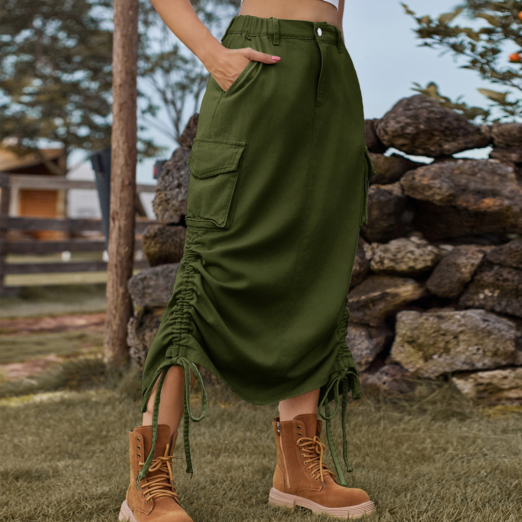 American-style Denim Casual Midi Skirt photo 12