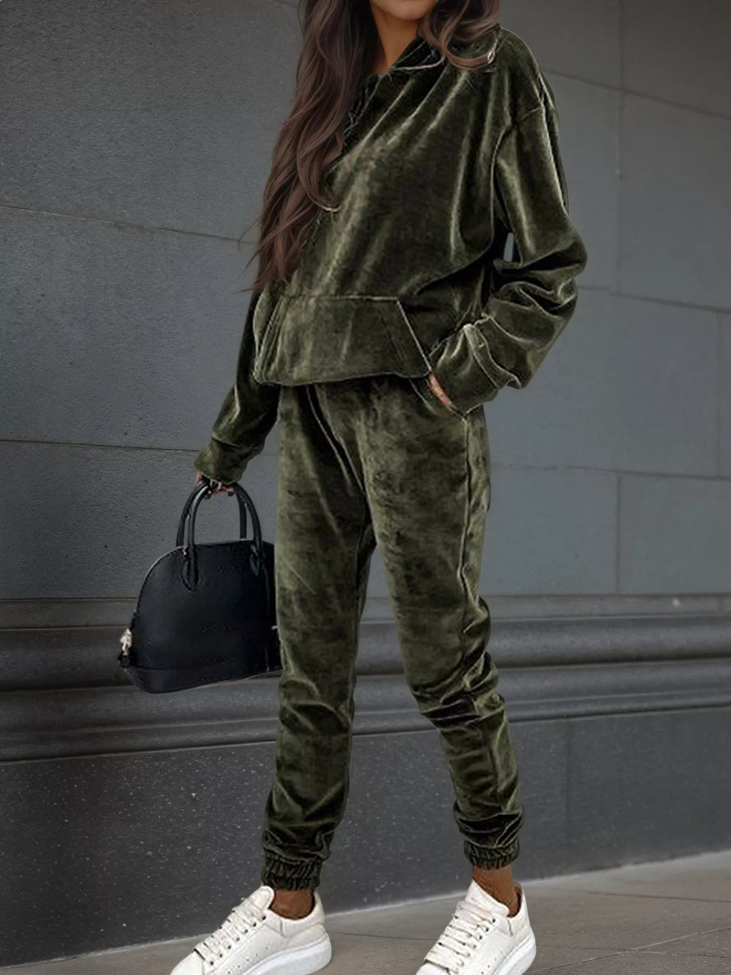 Velvet Long Sleeve Hoodie Pants Set (16)