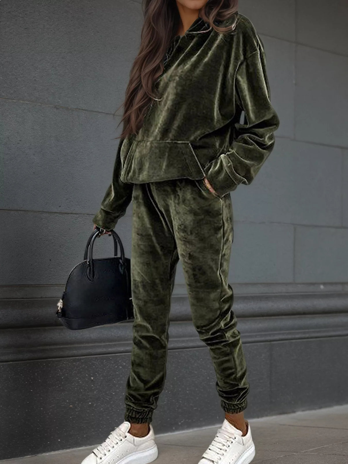 Velvet Long Sleeve Hoodie Pants Set (16)