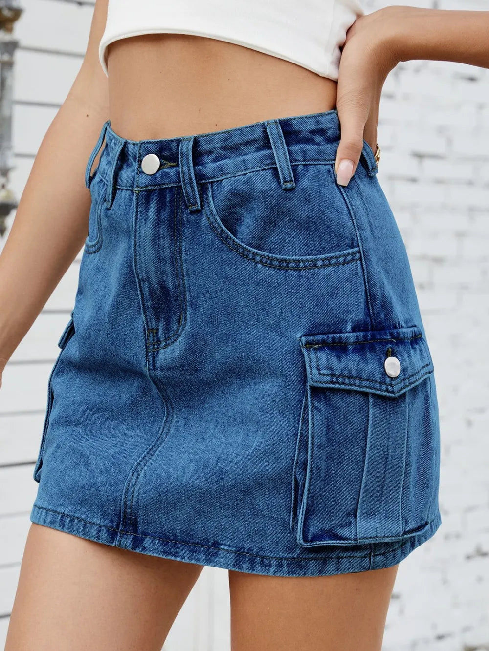 Cargo Denim Skirt (7)