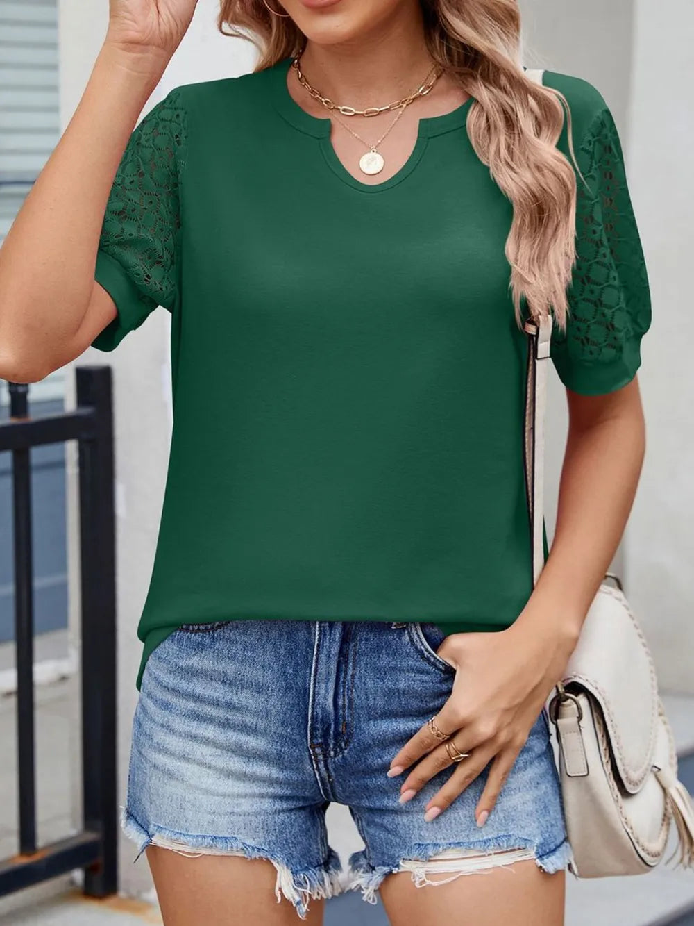 Lace Short Sleeve T-shirt (13)