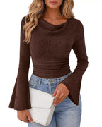 Ribbed Bell Sleeve T-shirt
