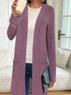 Ribbed Knit Open Front Cardigan (7)