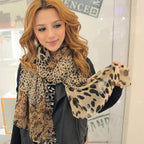 Casual Versatile Patchwork Polka Dot Chiffon Scarf photo 2
