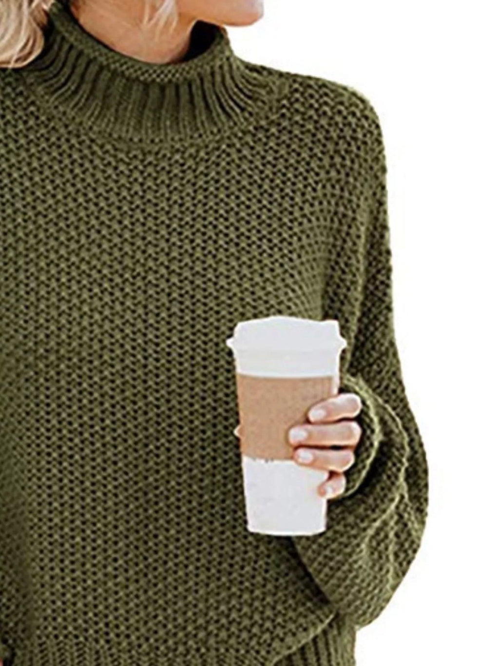 Chunky Knit Turtleneck Sweater (12)