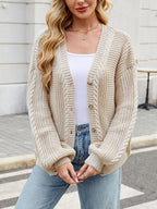 Cable Knit Button-up Cardigan (3)