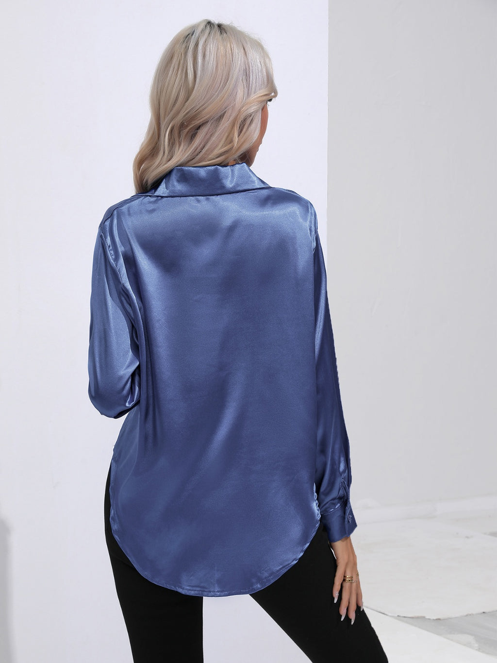 Collared Neck Buttoned Long Sleeve Shirt (30)