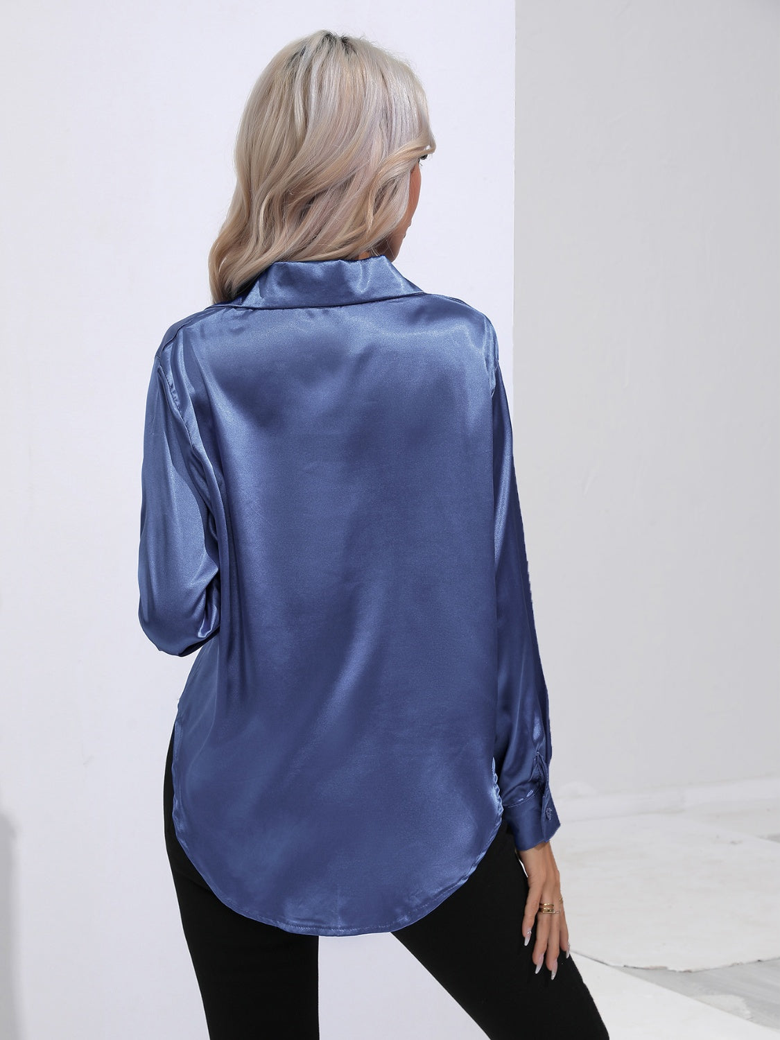 Collared Neck Buttoned Long Sleeve Shirt (30)