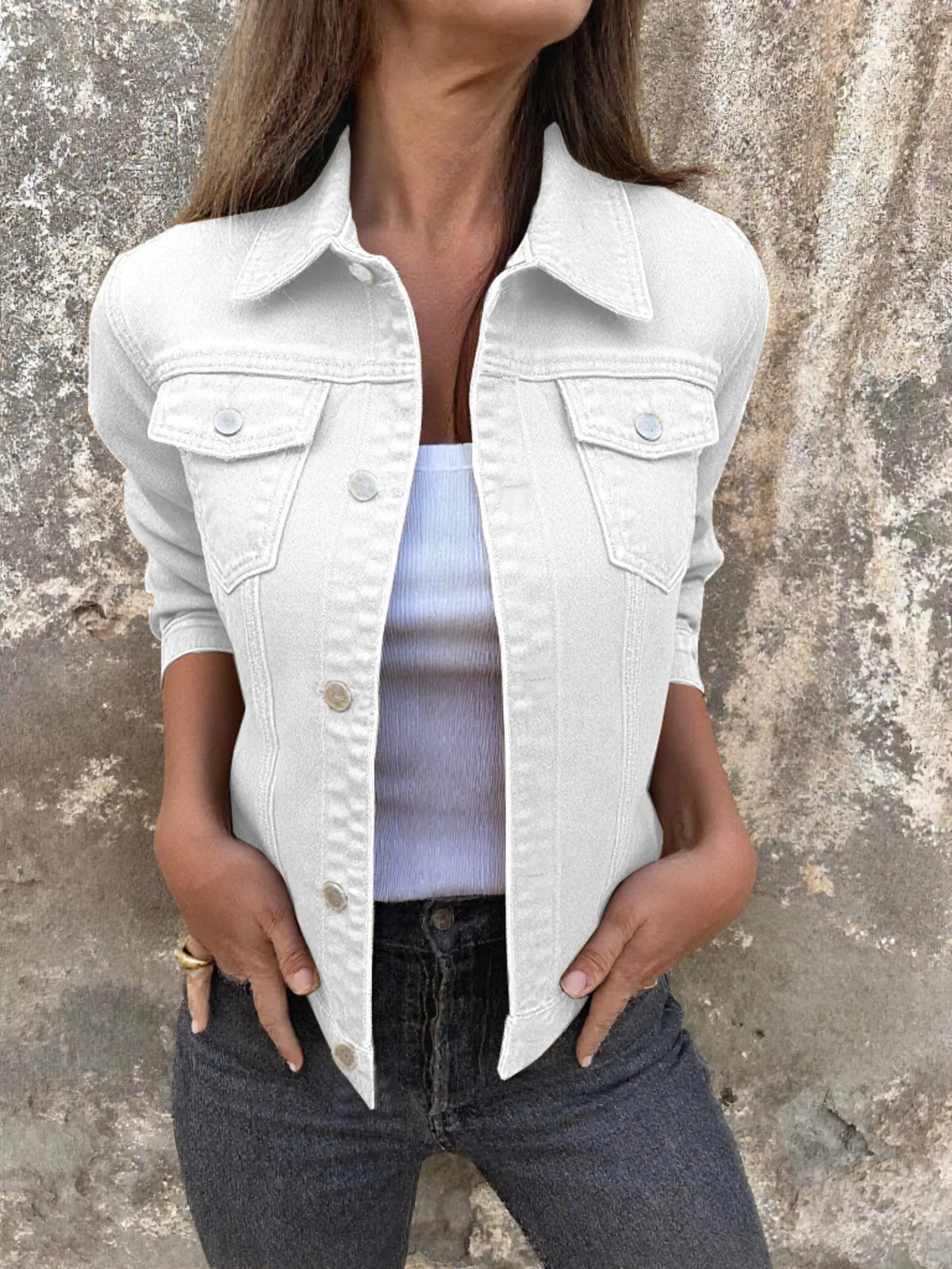 Button Front Closure Denim Jacket (7)