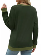Contrast Trim Crew Neck Casual Sweatshirt (20)