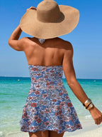 Cutout Printed Halter Neck One-piece Swimwear (2)