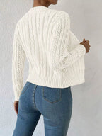 Cable Knit Button-up Cardigan (12)