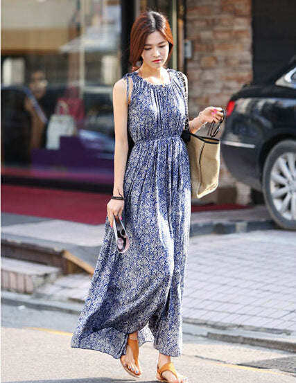 Sleeveless Floral Dress Maxi photo 3