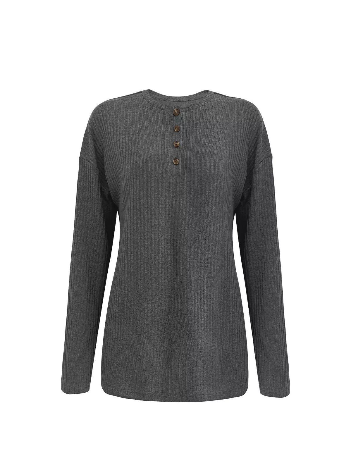 Button-detail Dropped Shoulder Top (6)