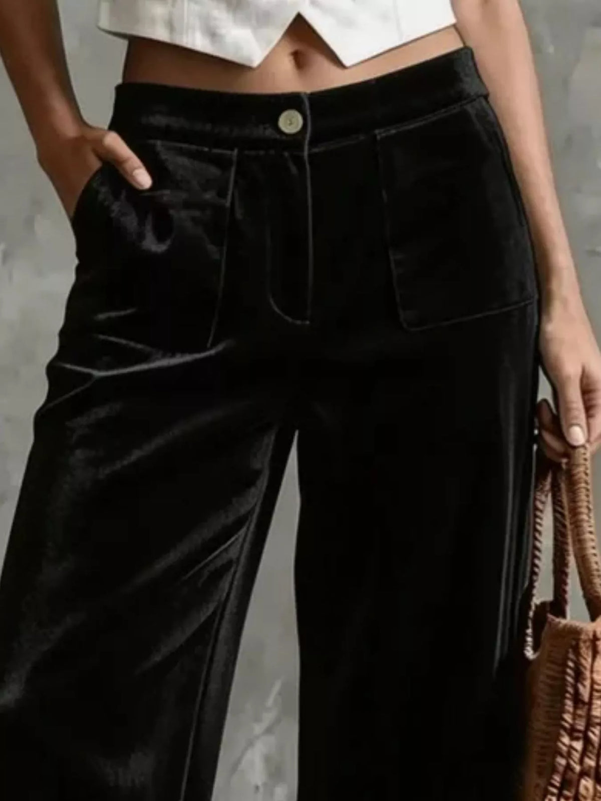 Full Size Velvet Wide-leg Pants Plus (8)