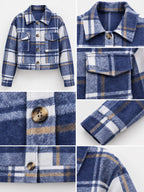 Plaid Button-front Cropped Jacket (42)