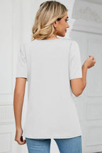 Square Neck Short Sleeve T-shirt (10)