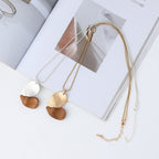Geometric Peach Heart Necklace Wood photo 1