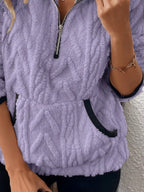 Full Size Sherpa Half Zip Sweatshirt Plus (24)