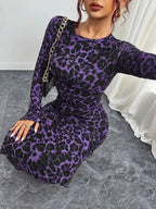 Leopard Ruched Bodycon Maxi Dress (12)