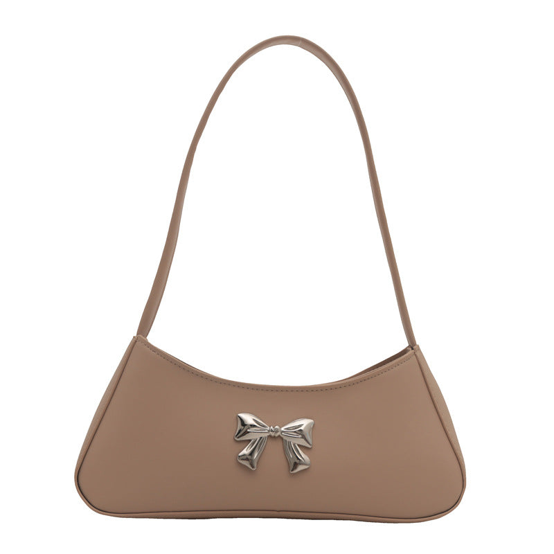Texture Minimalist Underarm Elegant Bow Shoulder Bag photo 6