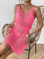 Crochet Knit V-neck Cover-up Dress (15)
