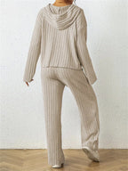 Ribbed Drawstring Hoodie Pants Set (12)