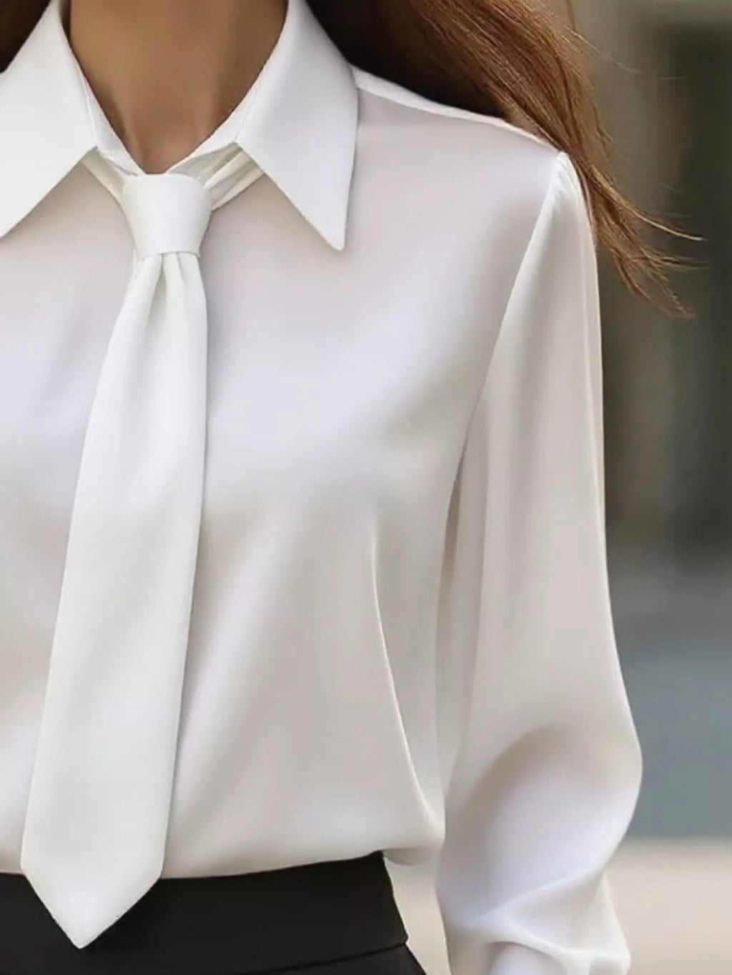 Collared Neck Long Sleeve Blouse (3)