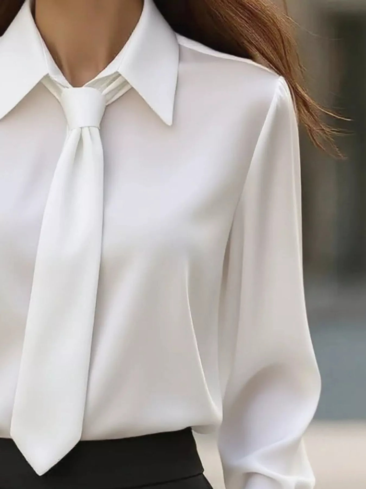Collared Neck Long Sleeve Blouse (3)
