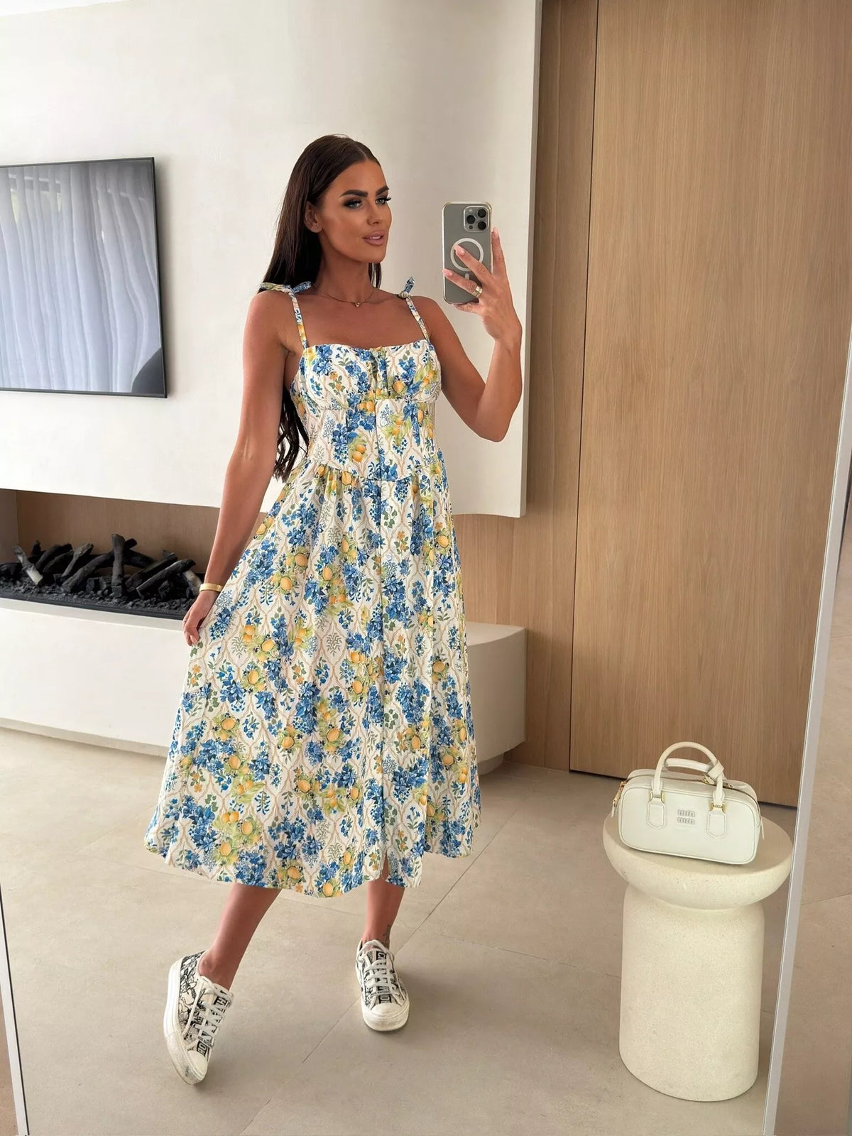 Printed Tie-strap Midi Dress (18)