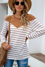 Striped Round Neck Long Sleeve T-shirt (8)