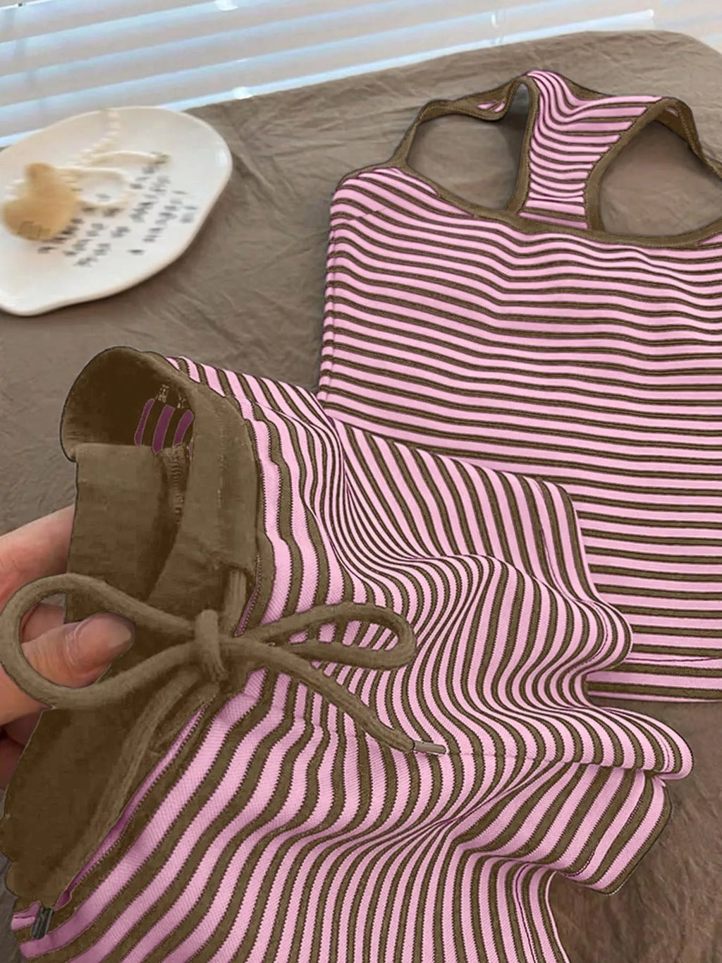 Striped Tank Top Shorts Set (4)