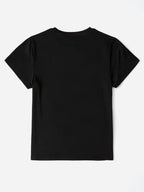 Graphic Heart Round Neck Short Sleeve T-shirt (11)