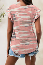 Printed Round Neck Short Sleeve T-shirt (36)