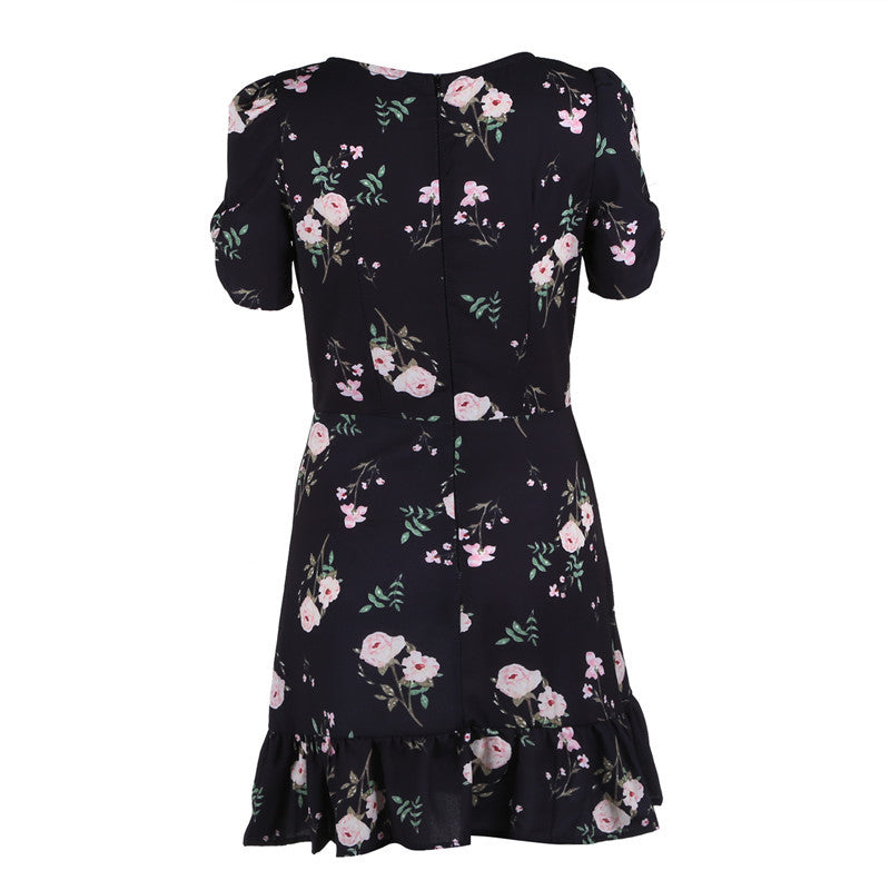Printed V-neck Dress photo 4