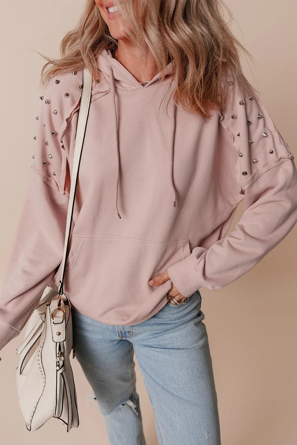 Rivet Drawstring Long Sleeve Hoodie (8)