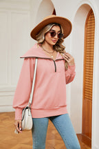 Half-zip Collared Sweatshirt (7)