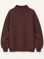 Oversized Mock Neck Long Sleeve Sweatshirt (44)
